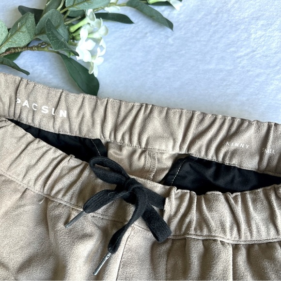 PacSun Men’s Small Skinny Drawsing Jogger Pants Khaki - Picture 6 of 9